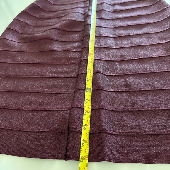 NEW Carmen Marc Valvo | Metallic Beaded Jewels BANDAGE Dress | Burgundy | Neiman - Picture 15 of 15